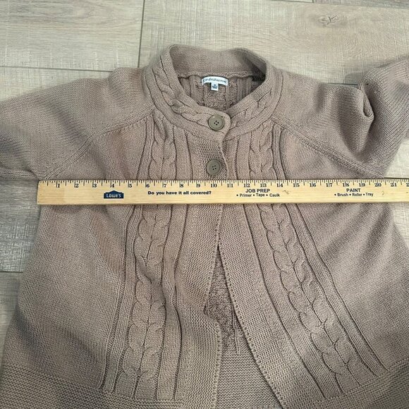CROFT & BARROW WOMENS BROWN CARDIGAN SWEATER MEDIUM - Picture 5 of 6